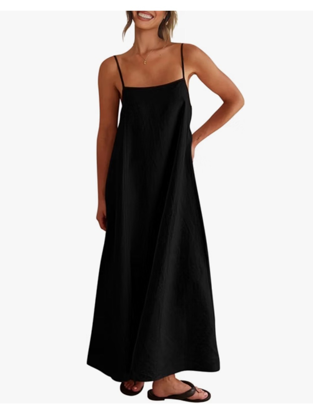 Black Linen Maxi Dress